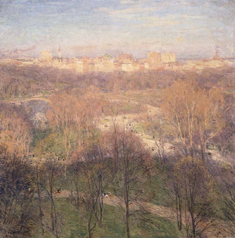 Metcalf, Willard Leroy Early Spring Afternoon,Central Park Germany oil painting art